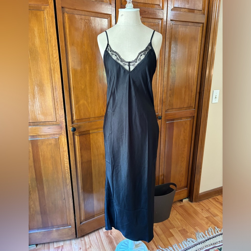 Black Slip Midi Dress